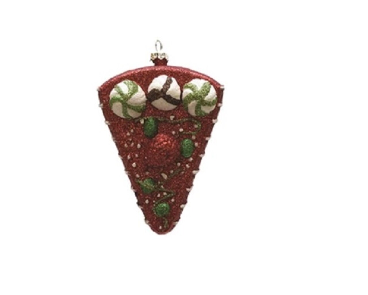 Northlight 5" Red and Green Shatterproof Strawberry Cake Slice Christmas Ornament
